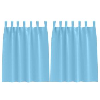 Vorhänge mit Vorhängen 2 pcs Hellblau Polyester