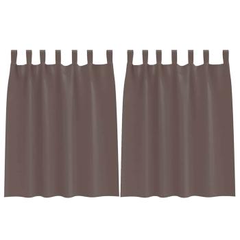 Vorhänge mit Vorhängen 2 pcs Dunkelbraun Polyester