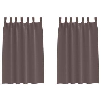 Vorhänge mit Vorhängen 2 pcs Dunkelbraun Polyester