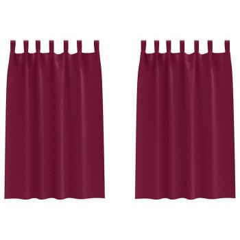 Vorhänge mit Vorhängen 2 pcs Weinrot Polyester