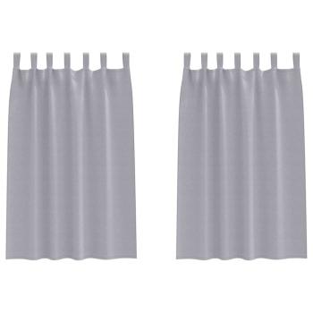 Vorhänge mit Vorhängen 2 pcs Metallgrau Polyester