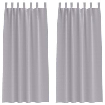 Vorhänge mit Vorhängen 2 pcs Metallgrau Polyester