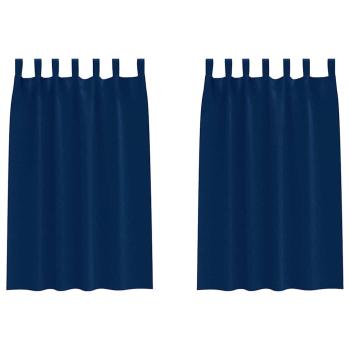 Vorhänge mit Vorhängen 2 pcs Dunkelblau Polyester