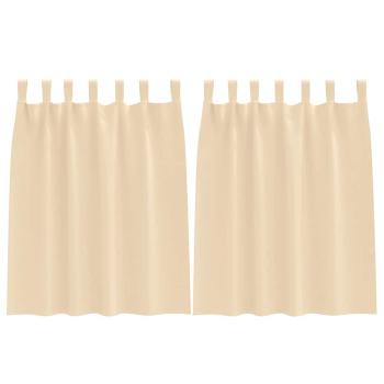 Vorhänge mit Vorhängen 2 pcs Creme Polyester