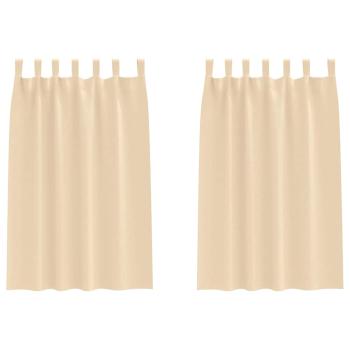 Vorhänge mit Vorhängen 2 pcs Creme Polyester