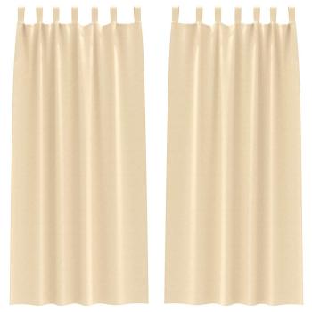 Vorhänge mit Vorhängen 2 pcs Creme Polyester