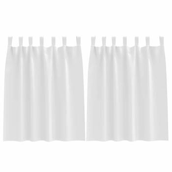 Vorhänge mit Vorhängen 2 pcs Reinweiß Polyester