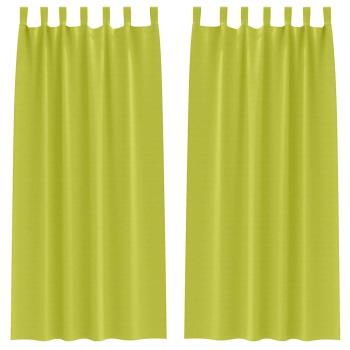 Vorhänge mit Vorhängen 2 pcs Apfelgrün Polyester