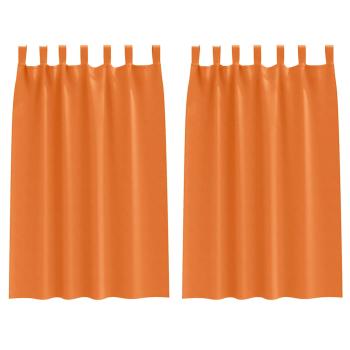 Vorhänge mit Vorhängen 2 pcs Leuchtendes Orange Polyester