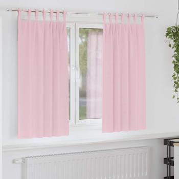 ARDEBO.de - Vorhänge mit Vorhängen 2 pcs Baby Pink Polyester