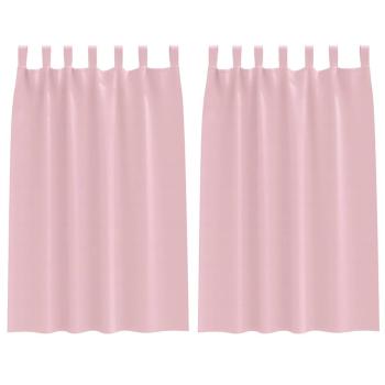 Vorhänge mit Vorhängen 2 pcs Baby Pink Polyester