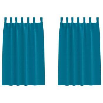 Vorhänge mit Vorhängen 2 pcs Türkis Polyester