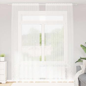 ARDEBO.de - Vorhänge mit Vorhängen Weiß 150 x 260 cm Polyester