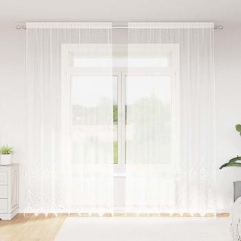 ARDEBO.de - Vorhänge mit Vorhängen Floral Weiß 200 x 280 cm Polyester