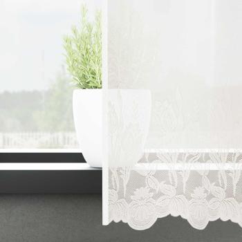 Spitzenvorhang Weiß 245 x 750 cm Polyester