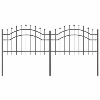 Gartenzaun Grau 115 cm Pulverbeschichteter Stahl