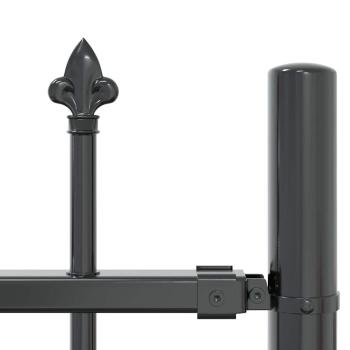 Gartenzaun Grau 115 cm Pulverbeschichteter Stahl