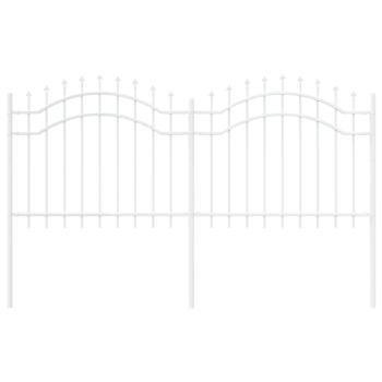 Gartenzaun Weiß 140 cm Pulverbeschichteter Stahl