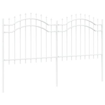 Gartenzaun Weiß 140 cm Pulverbeschichteter Stahl