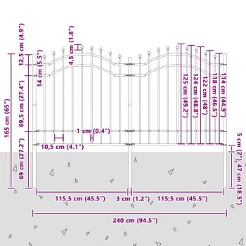 Gartenzaun Weiß 165 cm Pulverbeschichteter Stahl