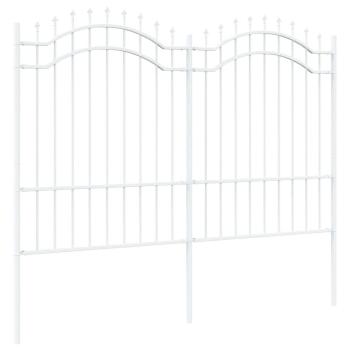 Gartenzaun Weiß 190 cm Pulverbeschichteter Stahl