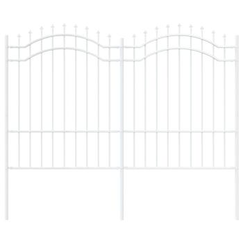 Gartenzaun Weiß 190 cm Pulverbeschichteter Stahl