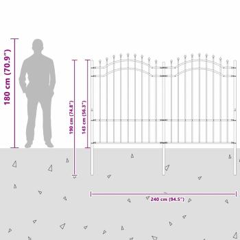 Gartenzaun Weiß 190 cm Pulverbeschichteter Stahl