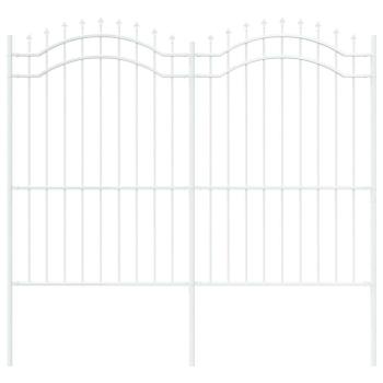 Gartenzaun Weiß 215 cm Pulverbeschichteter Stahl