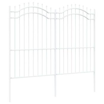 Gartenzaun Weiß 215 cm Pulverbeschichteter Stahl