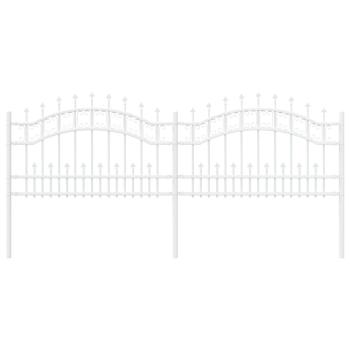 Gartenzaun Weiß 115 cm Pulverbeschichteter Stahl