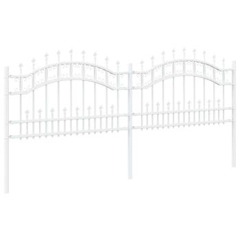 Gartenzaun Weiß 115 cm Pulverbeschichteter Stahl