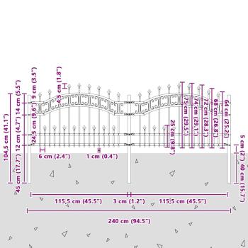 Gartenzaun Weiß 115 cm Pulverbeschichteter Stahl
