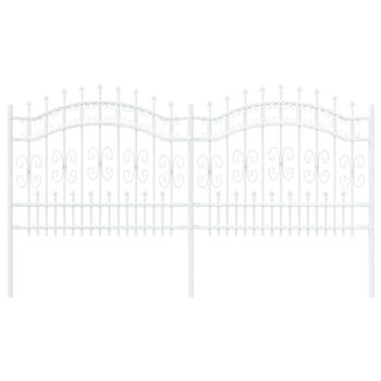 Gartenzaun Weiß 140 cm Pulverbeschichteter Stahl