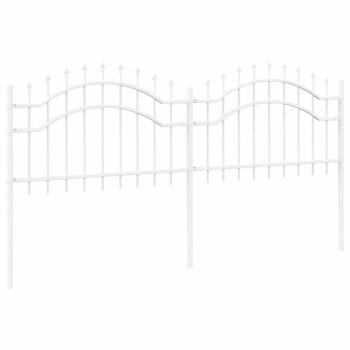 Gartenzaun Weiß 190 cm Pulverbeschichteter Stahl