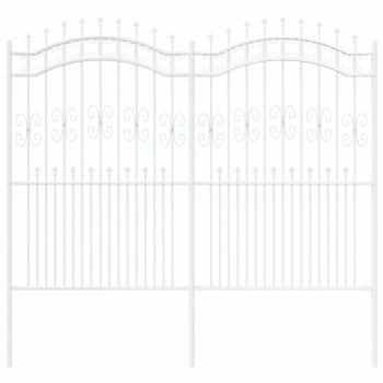 Gartenzaun Weiß 215 cm Pulverbeschichteter Stahl
