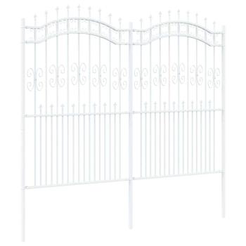 Gartenzaun Weiß 215 cm Pulverbeschichteter Stahl