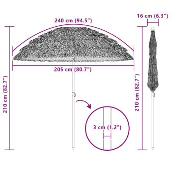 Strandparasol Braun Ø 206 x 209.5 cm Stahl