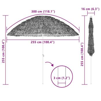 Strandparasol Braun Ø 265 x 267 cm Stahl