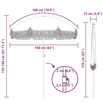 Sonnenschirm Gelb und Weiß Ø 160 x 195 cm Stahl