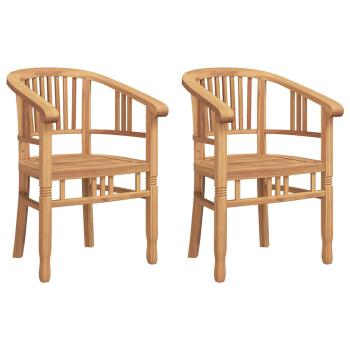 Gartenstühle 2 pcs Braun 63 x 58 x 89 cm Teak-Massivholz
