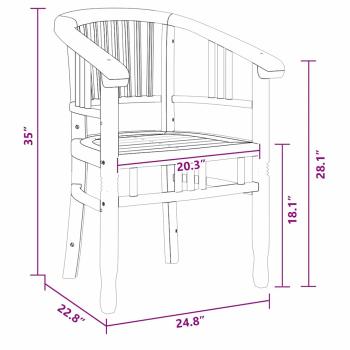 Gartenstühle 2 pcs Braun 63 x 58 x 89 cm Teak-Massivholz