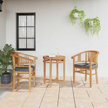 ARDEBO.de - Gartenstühle 2 pcs Braun 63 x 58 x 89 cm Teak-Massivholz