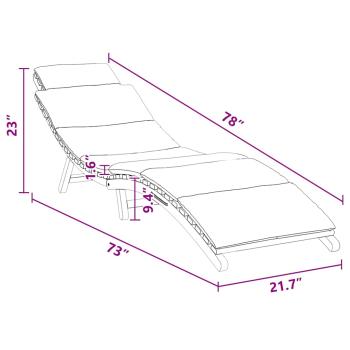 Sonnenliege Dunkelgrau 188 x 55 x 59 cm Teak-Massivholz