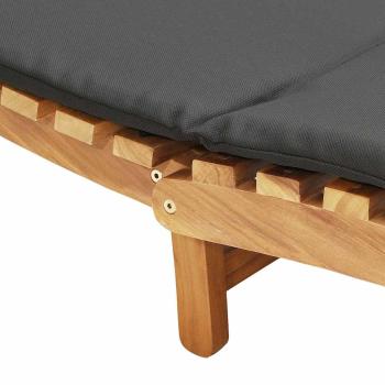Sonnenliege Dunkelgrau 188 x 55 x 59 cm Teak-Massivholz