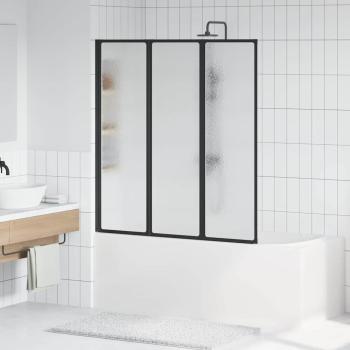 ARDEBO.de - Duschwand Schwarz 132 x 2 x 140 cm Aluminium