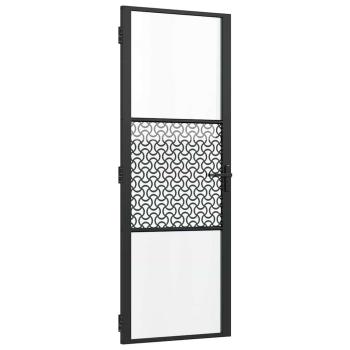 Innentür Schwarz 76 x 201.5 cm Gehärtetes Glas, Aluminium