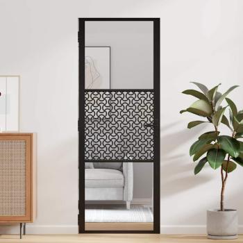 Innentür Schwarz 76 x 201.5 cm Gehärtetes Glas, Aluminium