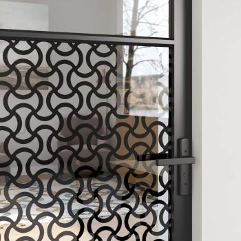 Innentür Schwarz 76 x 201.5 cm Gehärtetes Glas, Aluminium
