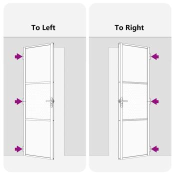 Innentür Schwarz 83 x 201.5 cm Gehärtetes Glas, Aluminium