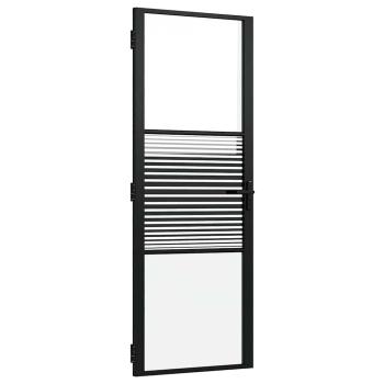 Innentür Schwarz 76 x 201.5 cm Gehärtetes Glas, Aluminium